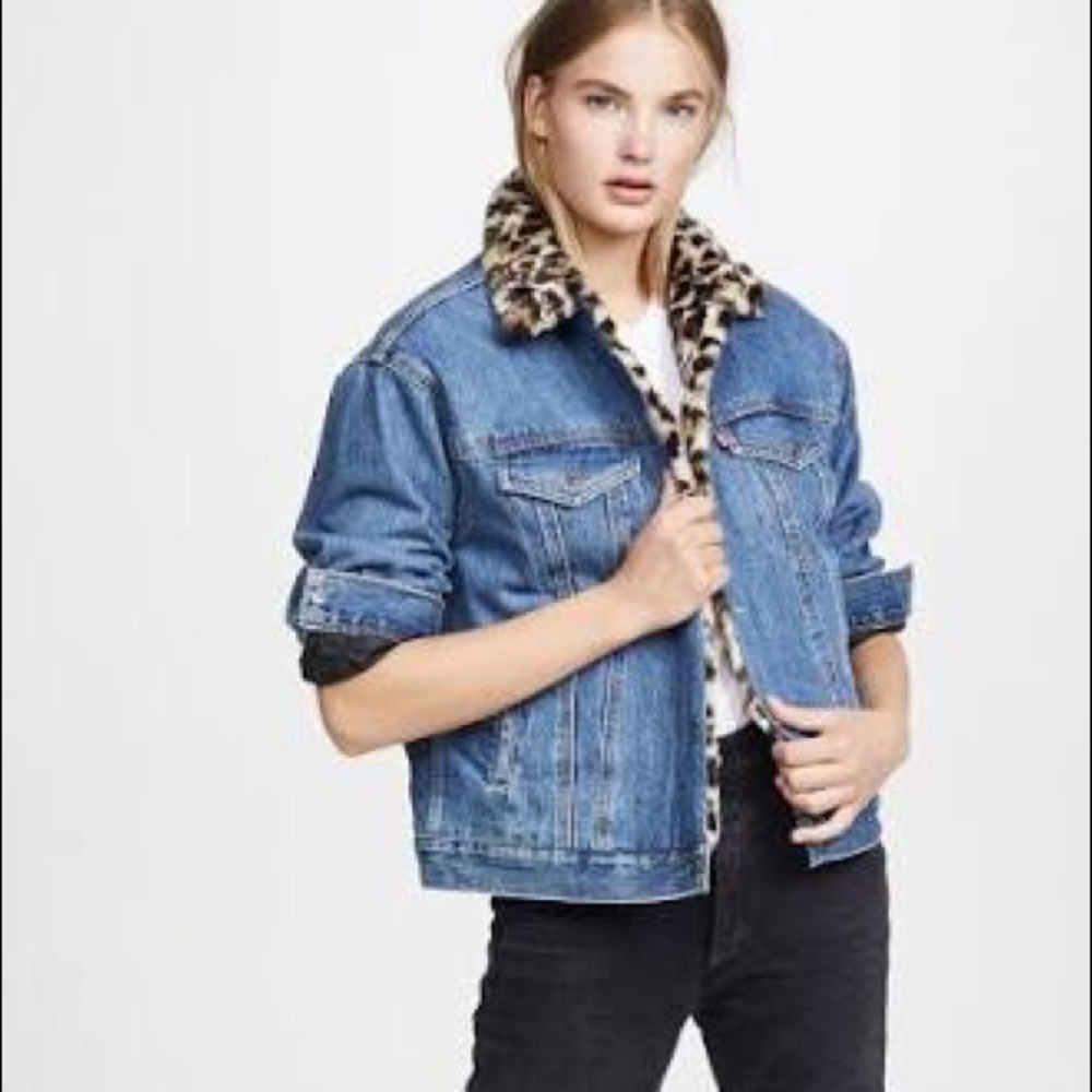 Levi's Reversible Dad Trucker Jacket Leopard